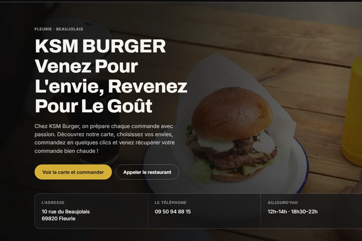 Aperçu du site KSM Burger
